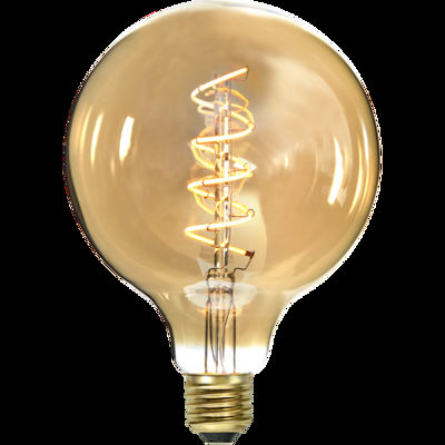 LED-LAMPA E27 G125 DECOLED SPIRAL AMBER