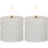 Bild på LED Blockljus 2-PACK FLAMME SWIRL 7,5 cm