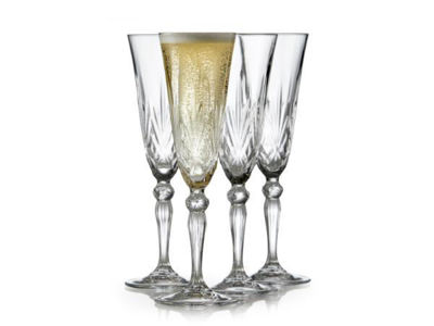 Lyngby Glas Krystal Melodia Champagneglas 16 cl 4 st Klar