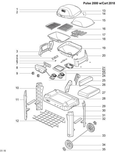 Bild på Weber® Lock Liner till PULSE 2000 ELGRILL (Nr. 15)